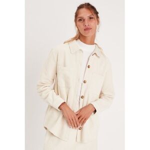 Workshop Republic Clothing Cream Teddy Jacket
